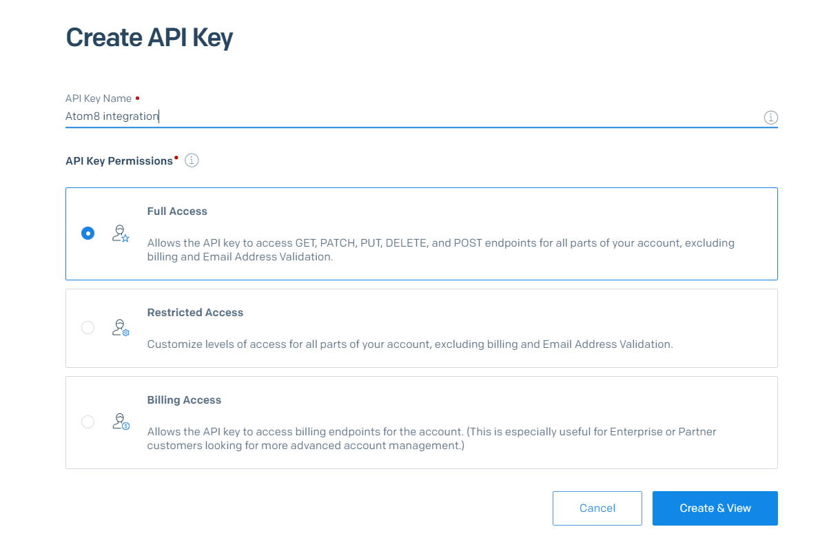 Sendgrid Atom8 integration 2