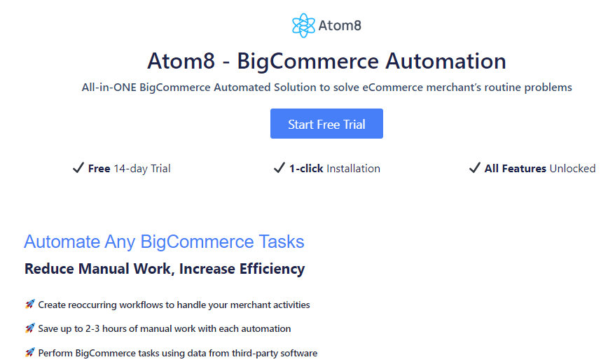 BigCommerce Google Sheet Integrations with Atom8 Automation