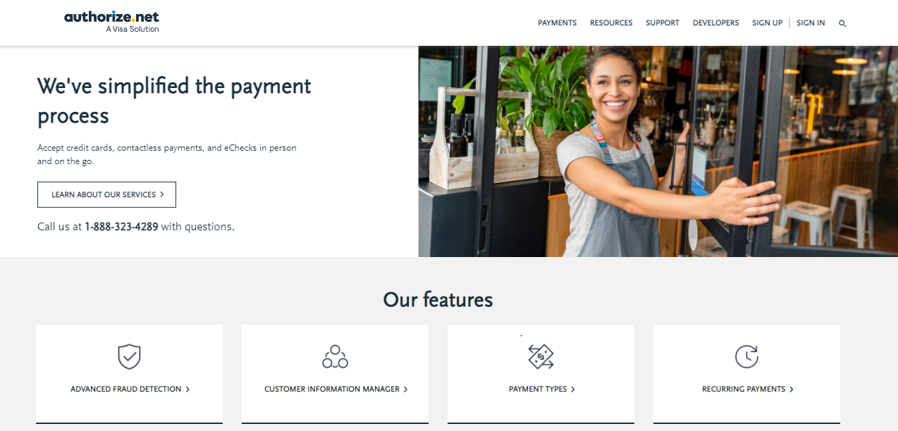 Authorize.net payment gateway website for Shopify merchants